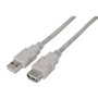 Aisens Cable de Extensión USB 2.0 Tipo A Macho a Hembra, 1m, Beige